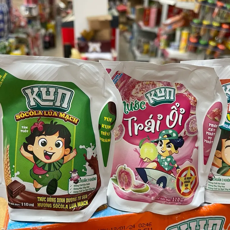 Thùng 24 túi sữa kun 110 ml trộn đủ vị 2