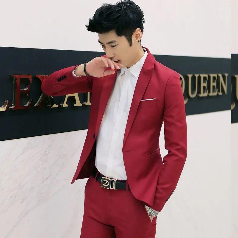 Bộ Đồ Nam, Phong Cách Hàn Quốc, Ruoshuai, Dáng Ôm, Trang Phục Thường Ngày Thích Hợp Cho Công Sở, Chuyên Nghiệp Và Trang Trọng, Thích Hợp Cho Đám Cưới, Thích Hợp Cho Chú Rể, Bộ Đồ Trang Trọng, Bộ Ba Mảnh 5