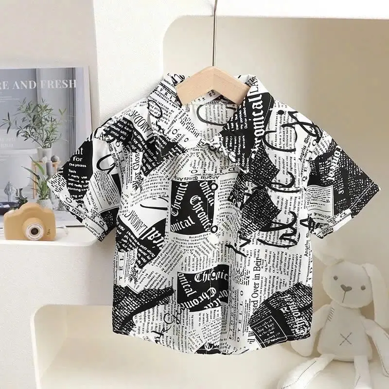 Áo sơ mi lụa hàn dành cho bé trai 18-52kg thiết kế cá tính, ba màu basic đẹp. chất liệu thoáng mát. H22 1