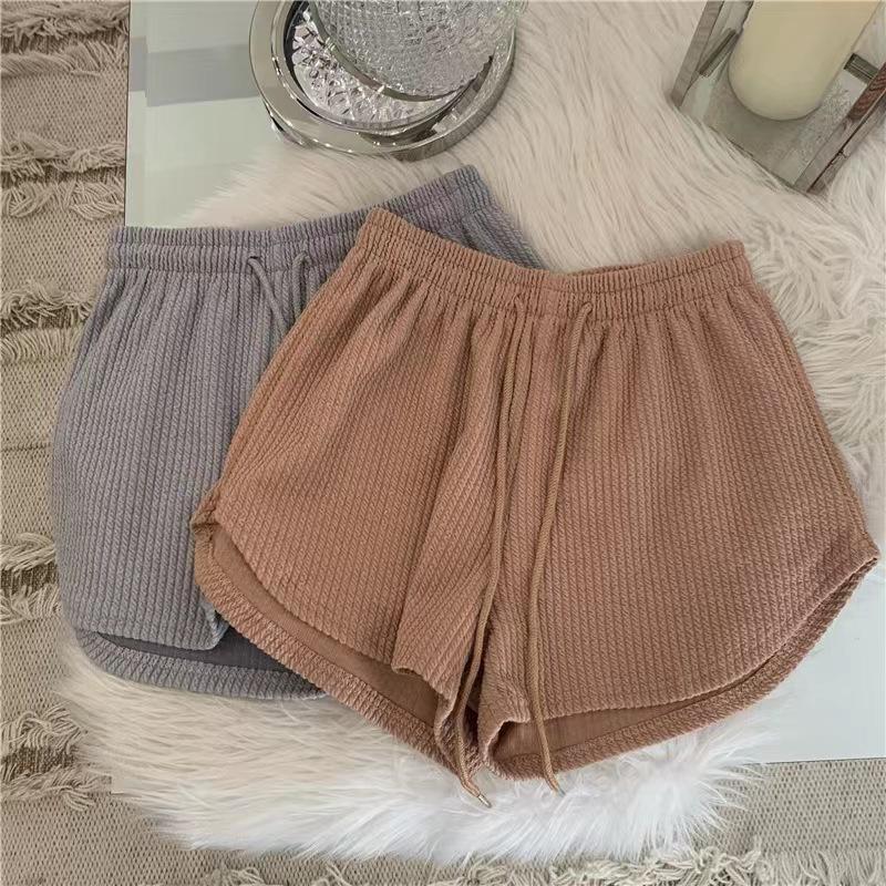 Product Introduction of Women's shorts, waffle style new summer high waisted plus size shorts, internet famous fitness shorts, loose casual pants 20