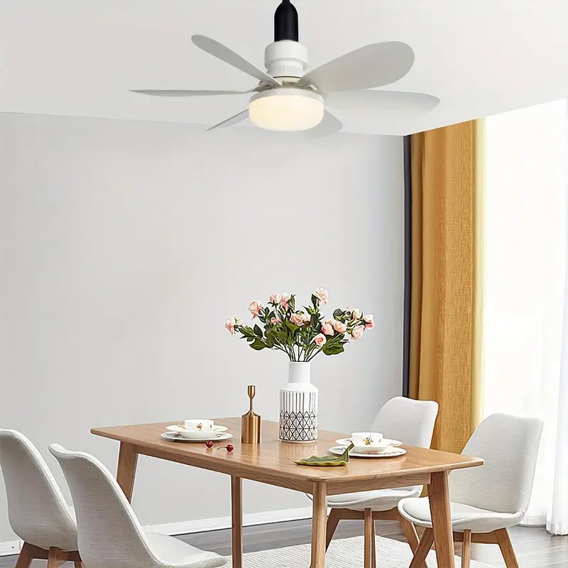 40W Small Screw-in Fan Light with Light & Remote, Stepless Dimming Wind Speed Adjustment Fan with Light Compatible with E26/E27 Socket Suitable for Bedrooms, Living Rooms, Study Rooms, Kitchens, Toilets, Room Decor 7