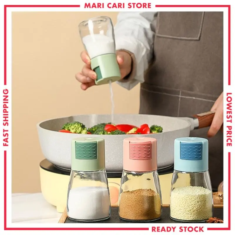 Salt Dispenser 180ml Salt Press Bottle Spice Container Sugar Pepper Seasoning Bottle Container Condiments Kitchen