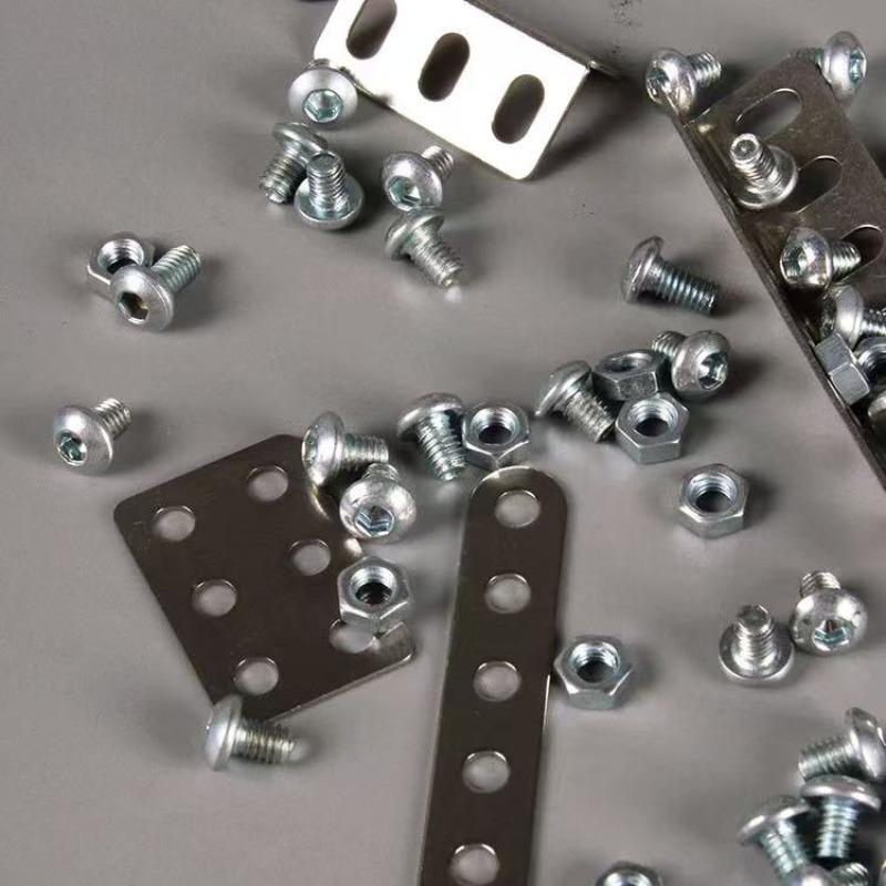 Metal Car Building Blocks Toy, 1 Box DIY Model Nut Assembly Toy, Handmade Screw DIY Model, Creative Toy 2