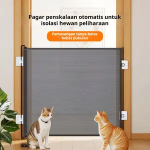 Pagar KucingBisa ditarik Anti Lompat Bisa Diatur Indoor Tanpa Bor + Pintu Kucing