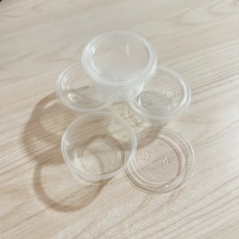 Combo 100 hũ nhựa đựng gia vị kèm nắp đậy, set 100 hũ đựng nước chấm, nước sốt... mini (dung tích 60ml) 2