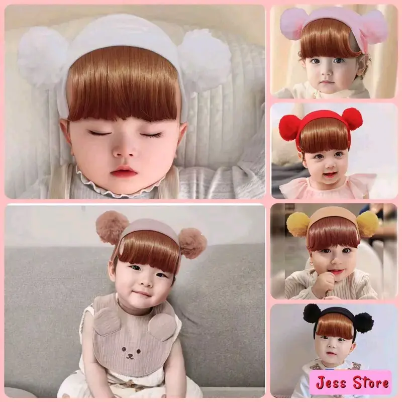 BANDANA BAYI WIG PONI PIRANG POMPOM / BANDANA BANDO ANAK RAMBUT PONI 03-2TH 0
