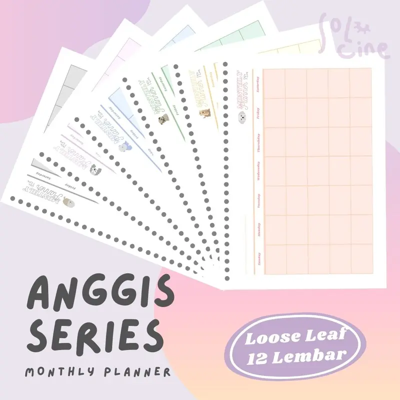 Loose Leaf / Isi Binder Monthly Planner (B5/A5) (12 Lembar) 1