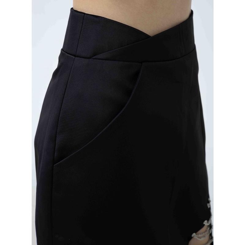 Áo Croptop 2 Dây Chất Gấm Hoa Nổi Cao Cấp Dáng Áo Cổ Vuông Và Chân Váy Xích Cá Tính, Mã SS2 - Thiết Kế Độc Quy 3