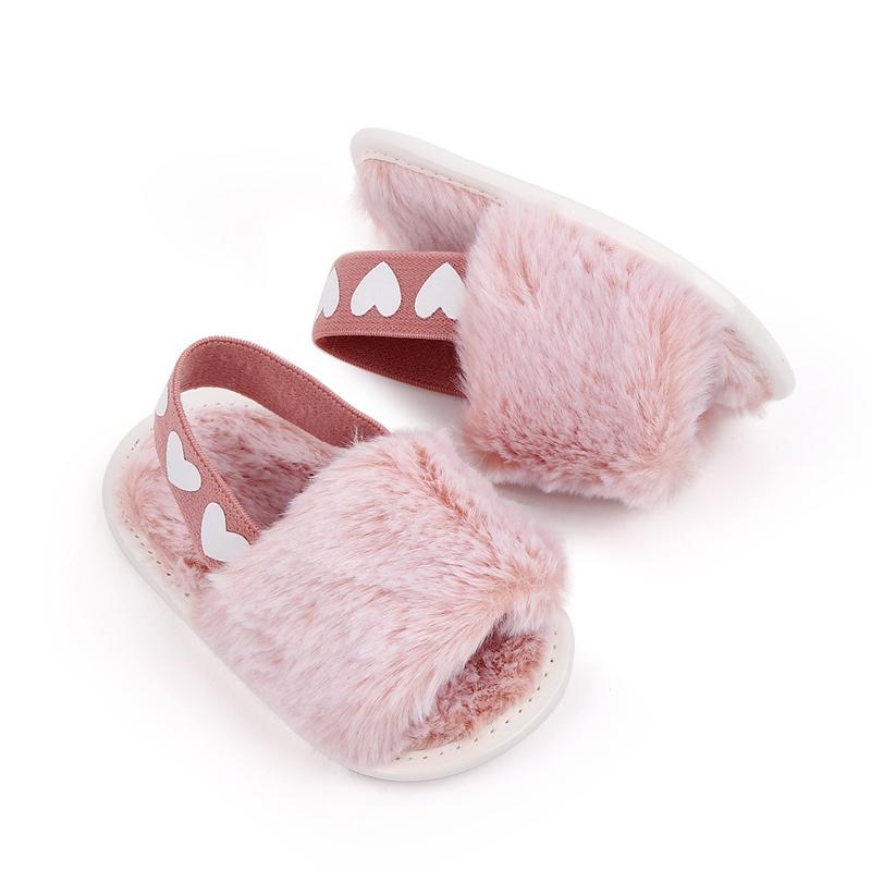 Product Introduction of 0-1 Year Old Elastic Baby Sandals Fashion Hairy Sandals Sneakers 12