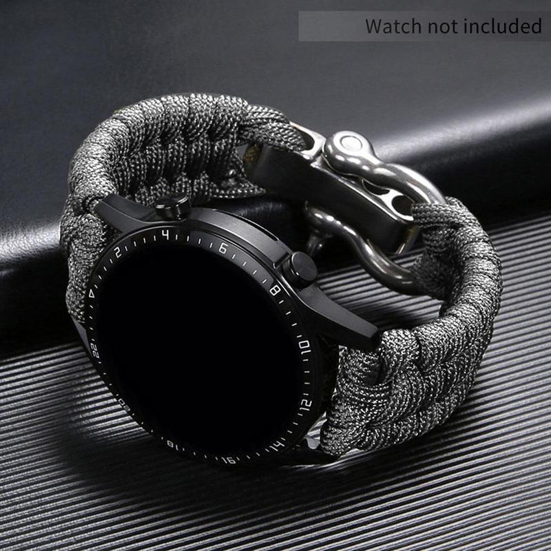 Product Introduction of Hand-woven Paracord Nylon Rope Watch Band (Band Only), Watch Band for Samsung Galaxy Watch 3 4 5 6, Watch Band for Huawei Watch GT 4 2 3 46mm 19