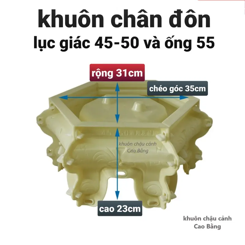 Khuôn đúc chậu cảnh lục giác 50 và chân đôn 2