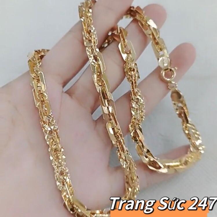 Dây Chuyền Xoắn Vuông đóng dấu 18 dây hội khoá tròn , xài đời đời ko đen