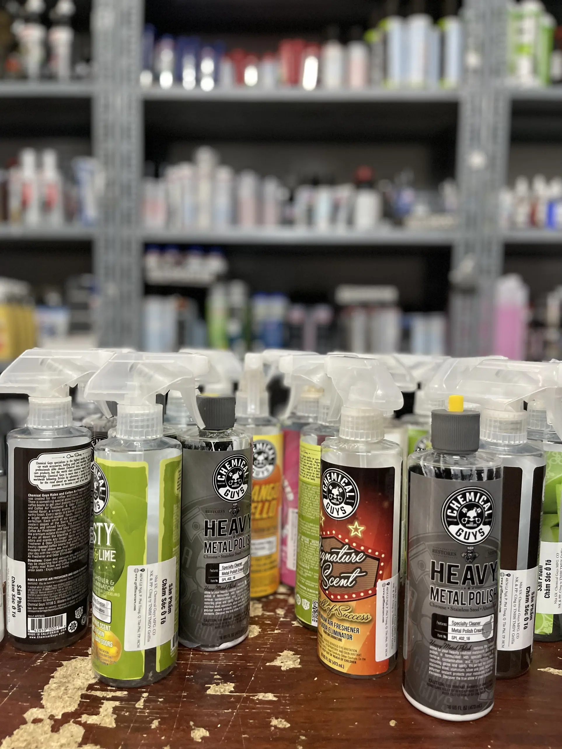 Vỏ chai nhựa cao cấp Chemical Guys kháng hóa chất 473ml vòi xịt sương tem mùi ngẫu nhiên và vòi nhỏ giọt (chai rỗng)