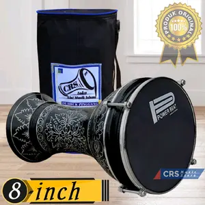 Dumbuk Marawis 8 inch Hitam Silver