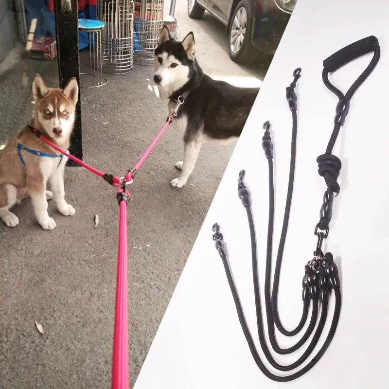 Removable Two Dogs Two Traction Rope Double-Headed Dog Leash Dog Chain Teddy/Golden Retriever Small Large Dog Supplies