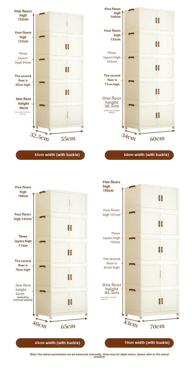 Product Introduction of Storage Cabinet Foldable Wholesale Children's Clothes Storage Cabinet Double Door Home Organizer Cabinet Household Bedroom Wardrobe Easy to Use, Convenient and Easy to Use box  leather 18