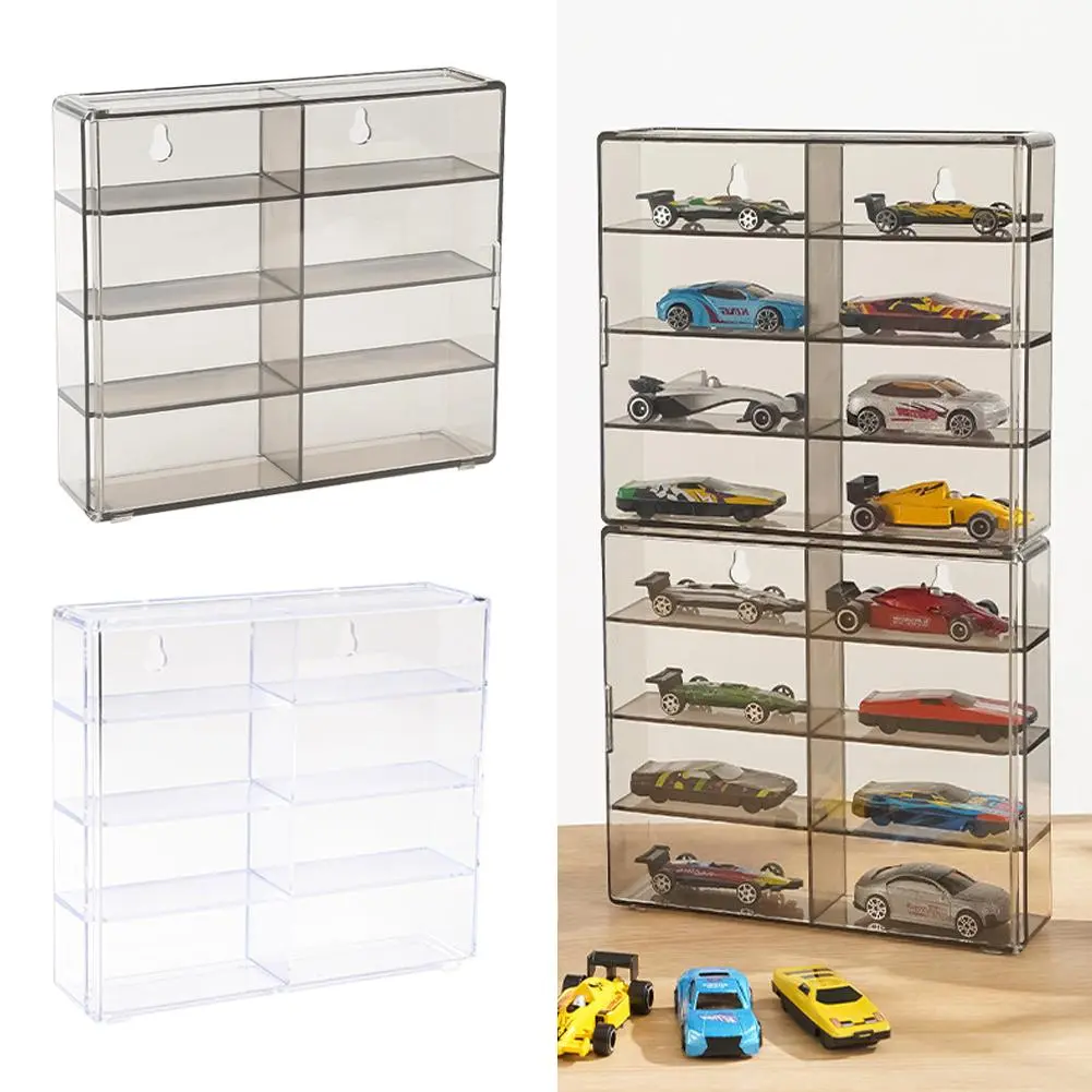 Hộp Trưng Bày Mô Hình Xe Hơi, Tỷ Lệ 1: 64, Cho Hotwheels, Hộp Đựng 8 Khe, Đúc Khuôn, Vỏ Bảo Vệ Chống Bụi, B3N5