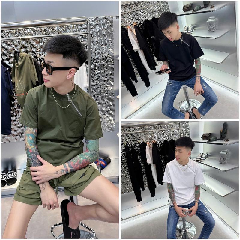 Áo Thun Trơn 079 Khóa Chéo Cổ Các Màu , Áo nam nữ chất vải cotton 2 chiều định lượng 270gsm