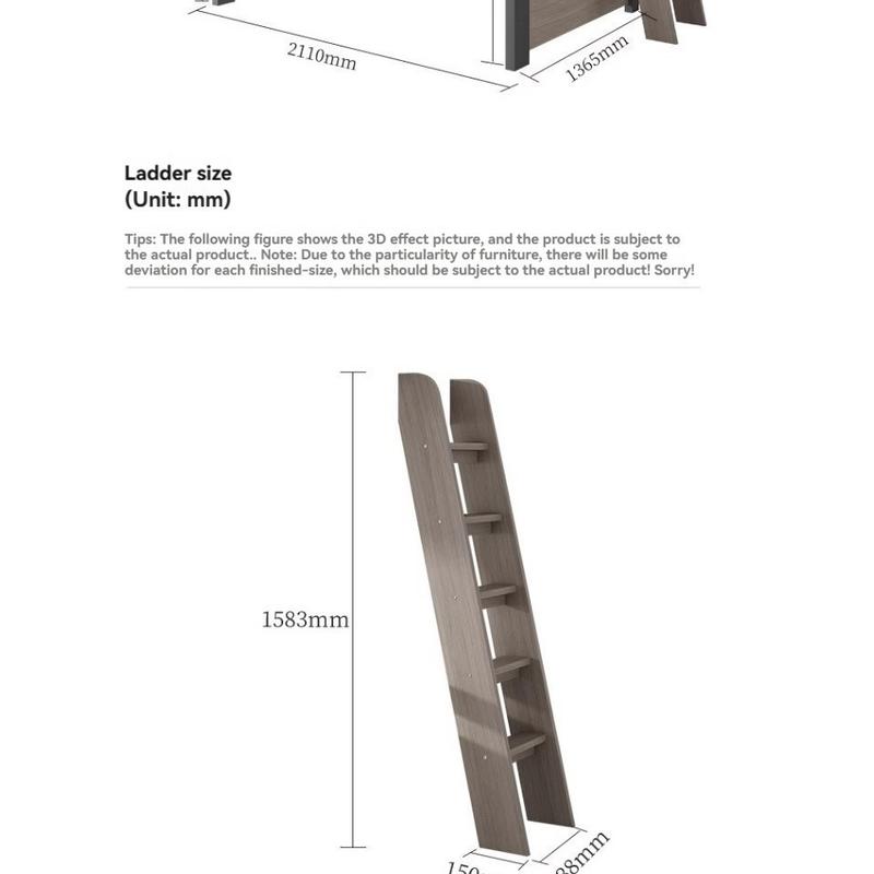 Elevating children's combination bed with desk, wardrobe, three-dimensional storage system, detachable long bed 6