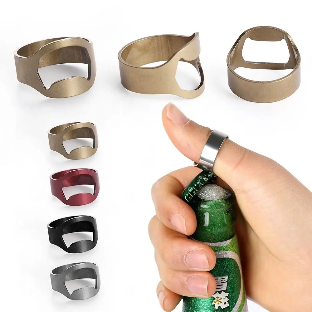 1/3PCS Portable Bar Supplies Stainless Steel Finger Ring Openers Beer Bottles Opener Gadgets Kitchen Tool