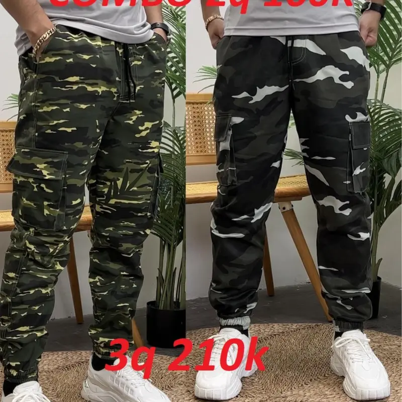 COMBO 2 Quần túi hộp rằn ri Quần bảo hộ lao động chất vải kaki form trẻ trung năng động có size từ 45kg đến 85kg Menswear Nam thámhiểm đi tiết sang trọng quanhoc sinh quan dai thông thường giặt bằng nước lạnh thô Nhung 0