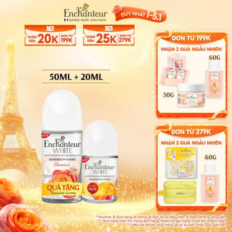   DUY NHẤT 1-5.1 Lăn Khử Mùi NỐT HƯƠNG MỚI Enchanteur White Glamour 50ml 