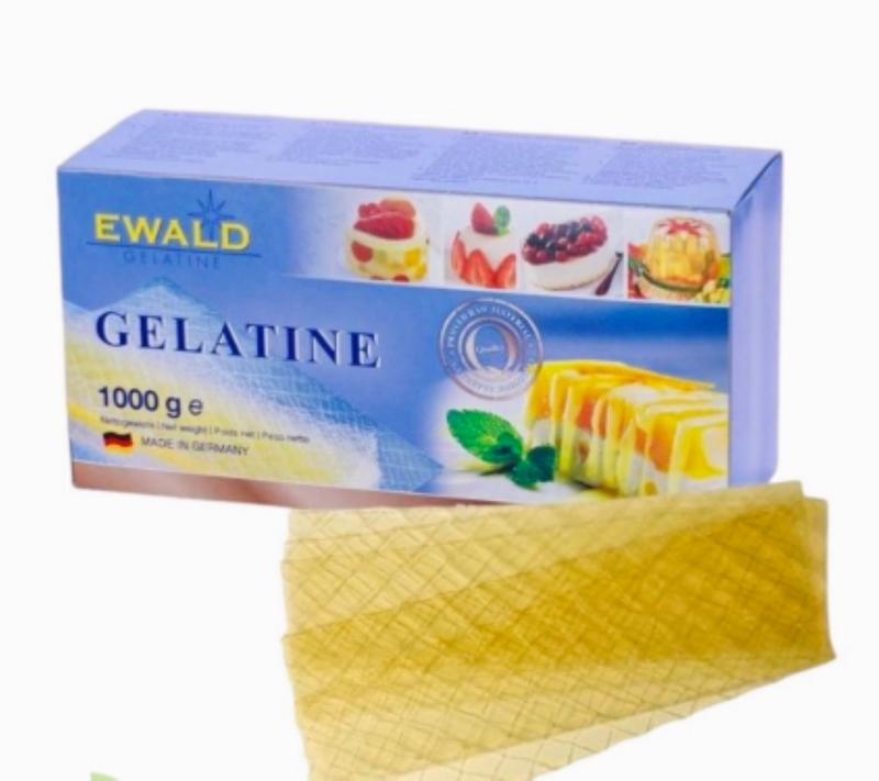 Hộp 1kg gelatine dạng lá hiệu Ewald Đức (3.4g/lá) làm panna cotta, bánh kẹo, tiramisu, pudding Ăn Vặt Snack Food Thức Ăn