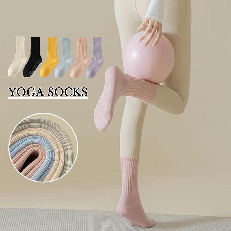 Yoga Socks Cotton Soft Ribbed PVC Non-slip Socks Pilates Socks - TikTok ...