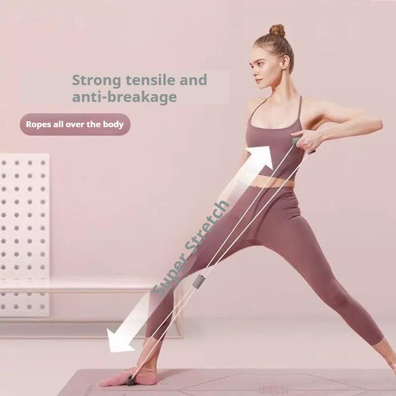 6pcs Elastic Resistance Bands For Men And Women - Latex PET Yoga Stretch Bands, Figure 8 Puller With Door Anchor, Handle And Carry Bag, Fitness Bands For Legs Buttocks Arms Exercises (Light To Heavy) 2