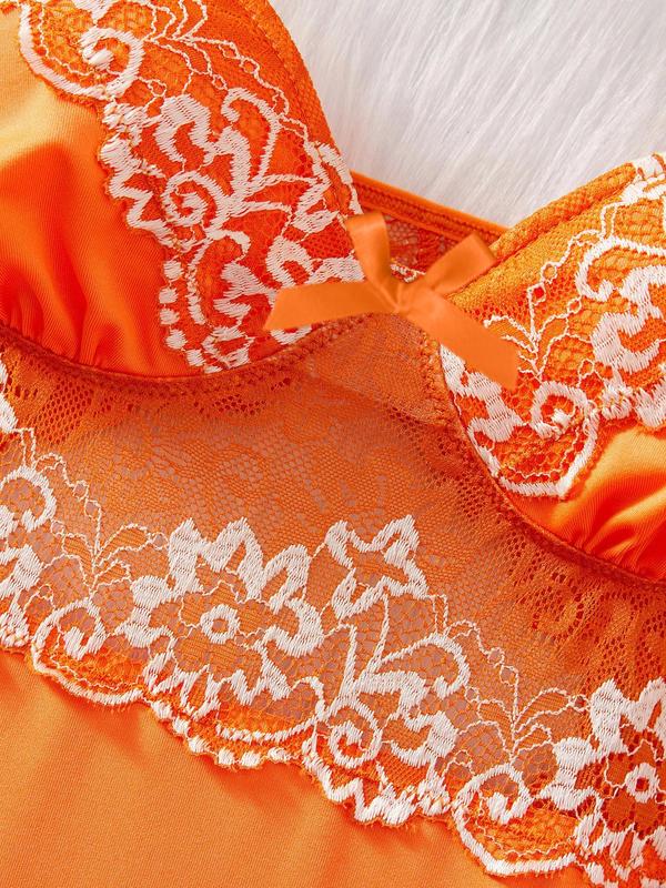Women's Floral Lace Sexy V Neck Backless Cami Nightdress, Sexy Comfy Adjustable Spaghetti Strap Cut Out Nightgown, Ladies Sleepwear for All Seasons 4