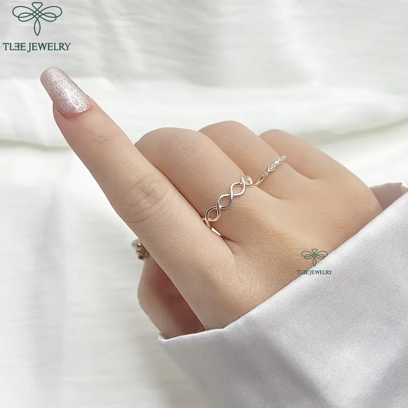 Nhẫn bạc nữ TLEE đính đá Almira mini xinh xắn TLEE JEWELRY A0123 4