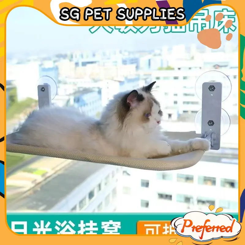 [SG Pet Supplies]Pet nest cat hammock window sill glass hanging foldable cat nest suction cup 29178267239