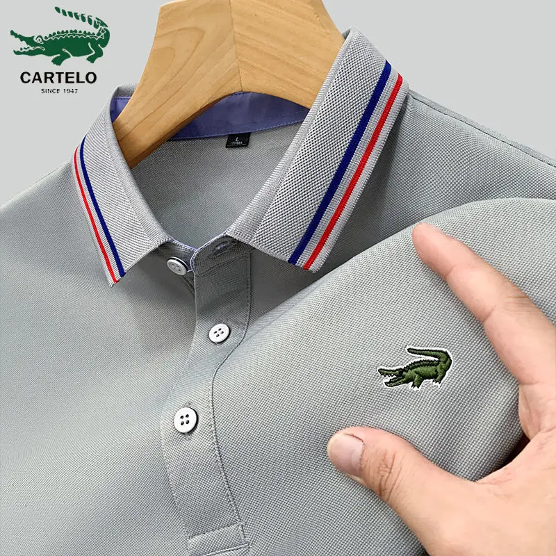 Áo Polo, Thiết Kế Cá Sấu Hoạt Hình, Hàng Thật, Cỡ Rộng, Thêu, Áo Thun Mùa Hè Cho Nam, ngắn Tay, Cổ Bẻ, Thích Hợp Cho Nam