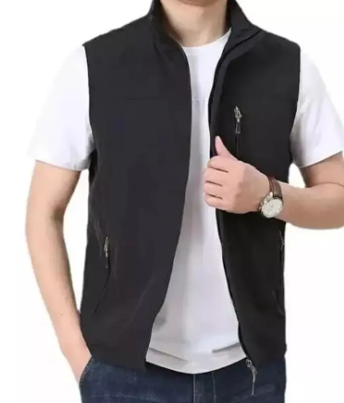 jaket rompi pria casual katun drill rompi motor terbaru Katun Polos 2