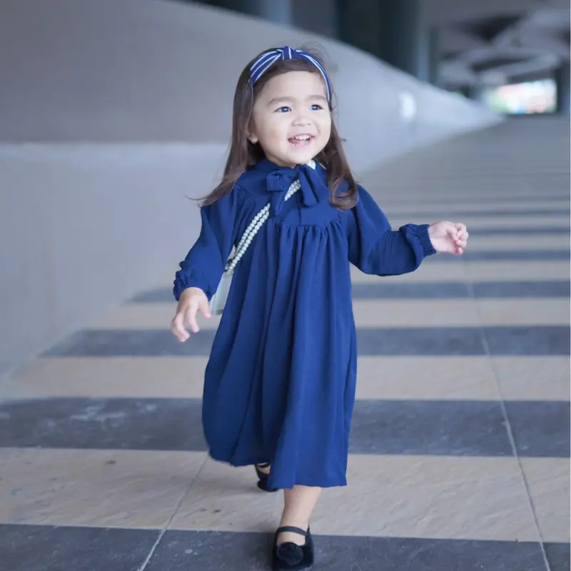 Gamis Wanita Muslim Dress Crinkle Polos Busui - Baju Lebaran Couple Keluarga - Loona Series by Nuriariya.id 2