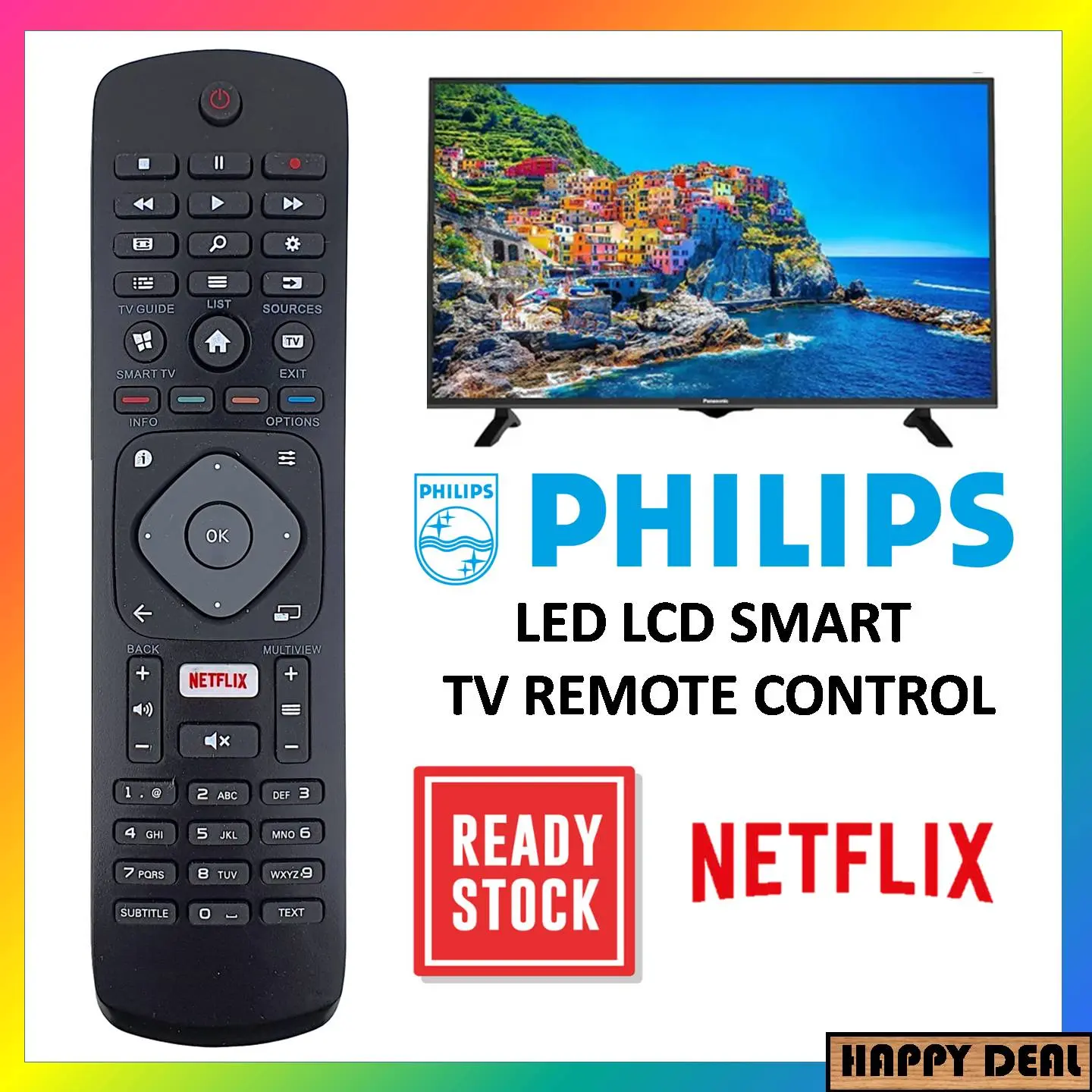 PHILIPS Flat Panel LED LCD Smart TV Remote Control Replacement (PH-398)