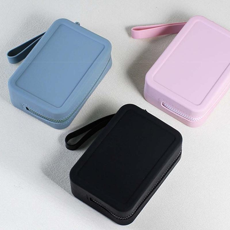 Product Introduction of Creative Morandi Color Silicone Cosmetic Bag Coin Purse Rectangle Multifunction Storage Bag Makeup Brush Holder Large Capacity Small Item Bag Women 11