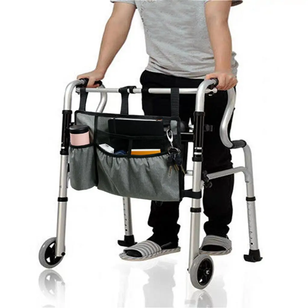 KOE- Storage Bag Portable Lightweight Wheelchair Storage Bag Foldable Hanging Pouch Rollator Accessory Household Supplies Reusable