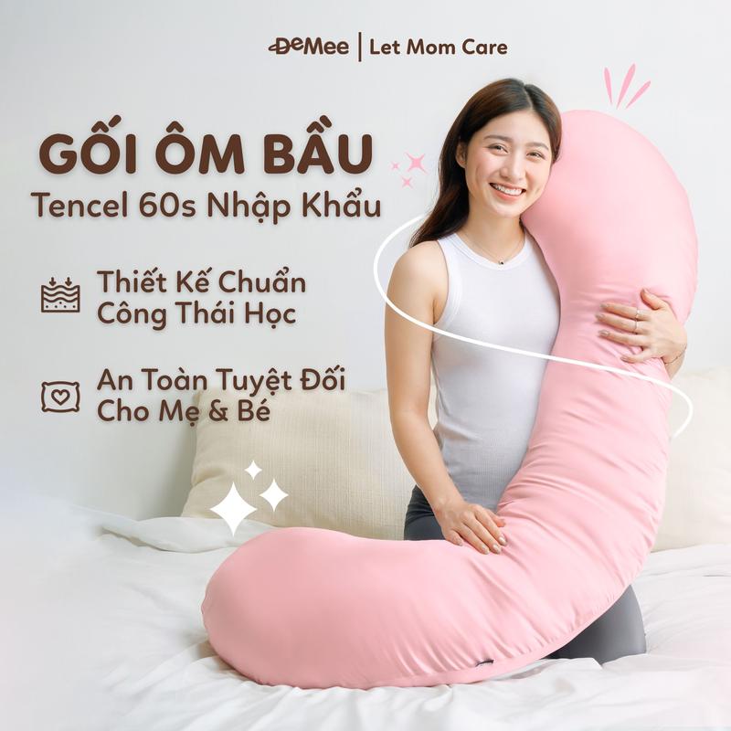 Gối Ôm Bầu Đỡ Bụng Đa Năng Tencel 60s Cao Cấp Demee Cho Mẹ Bầu - Gối Ôm Nâng Đỡ Toàn Diện Cho Bà Bầu Ngủ Sâu Giấc
