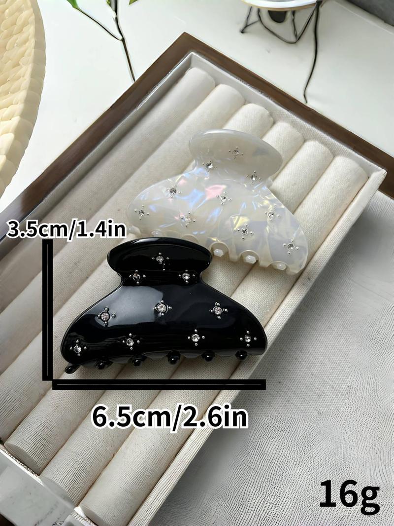 Product Introduction of Cute Star Design Rhinestone Decor Hair Claws, Elegant Hair Accessories for Women & Girls, Minimalist Headwear Suitable for Thick Hair 1