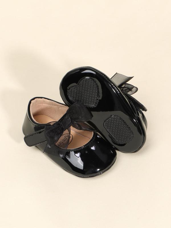 Baby's Cute Bowknot & Heart Design Flat Shoes, Fashionable Soft Comfortable Princess Shoes for Baby Girls, Perfect for Party, Daily Clothing Decor 3