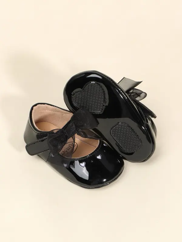 Baby's Cute Bowknot & Heart Design Flat Shoes, Fashionable Soft Comfortable Princess Shoes for Baby Girls, Perfect for Party, Daily Clothing Decor 3