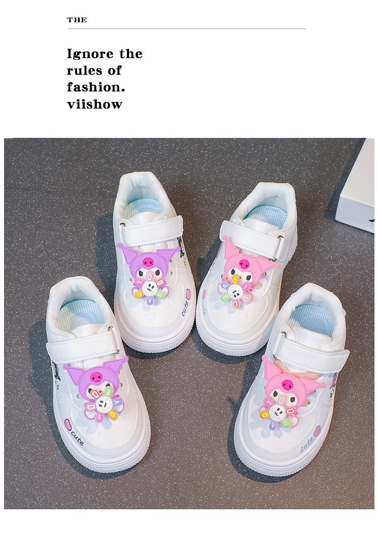 Product Introduction of 2025 Children Casual Shoes for Girls Spring New Fashion Korean Style Soft Bottom Anti-slippery Versatile Trendy Kuromi Baby Walking Sneakers 5