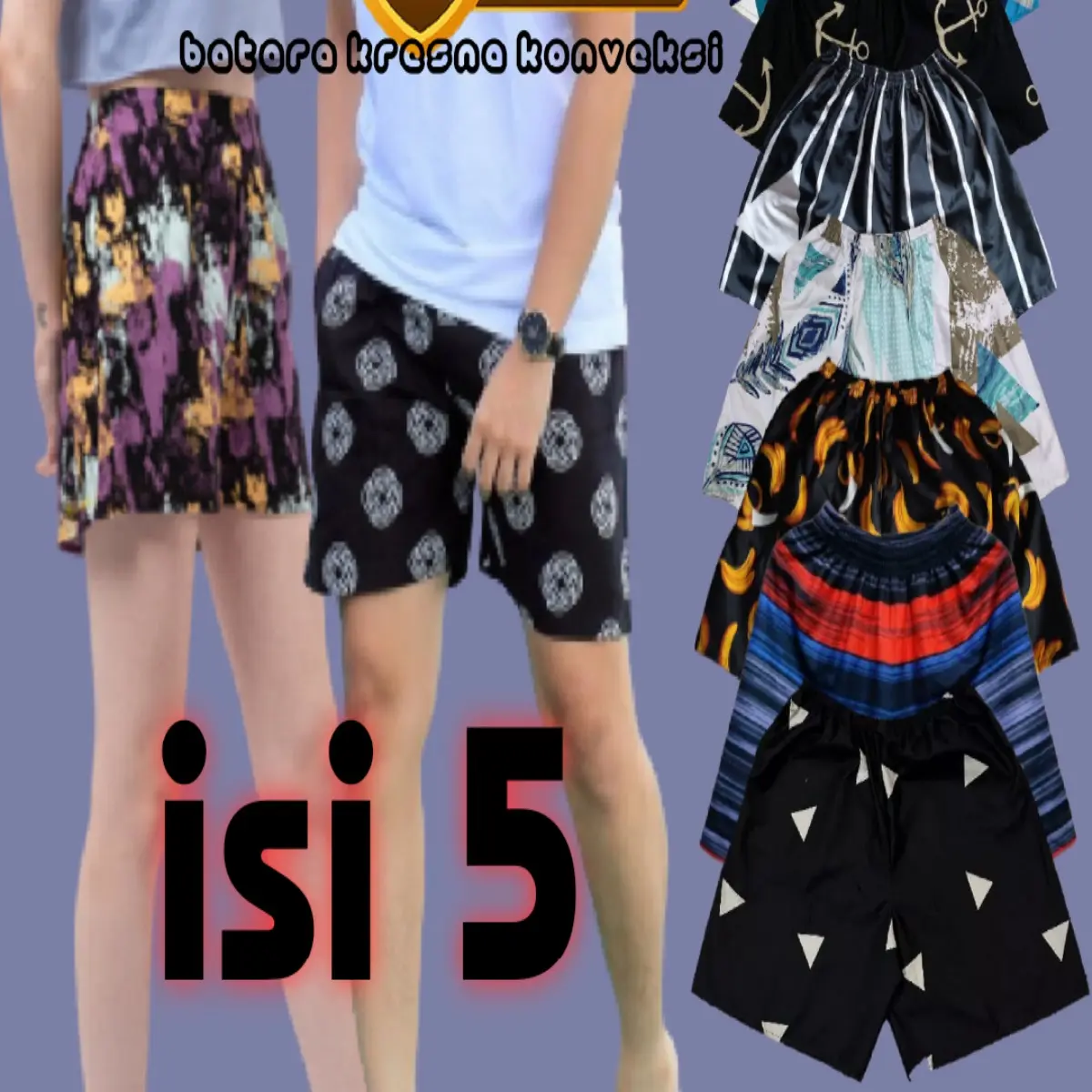 Celana Pendek Santai Dapat 5 Random Motif Terbaru Bergaransi boxer dewasa Kain Pria