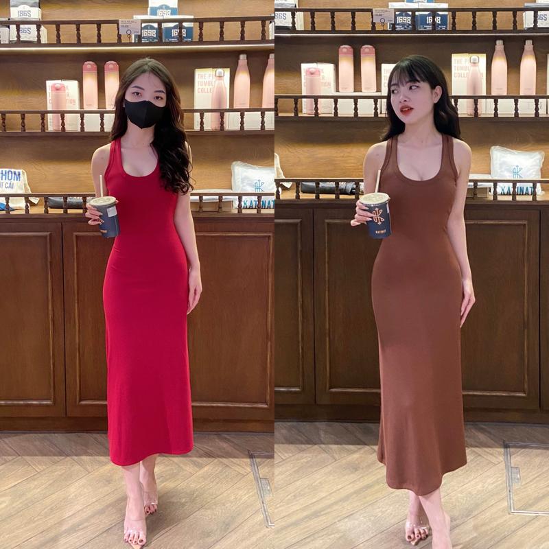  ĐẦM BODY BA LỖ DÁNG DÀI TÔN DÁNG Nữ Women Dress Voi 