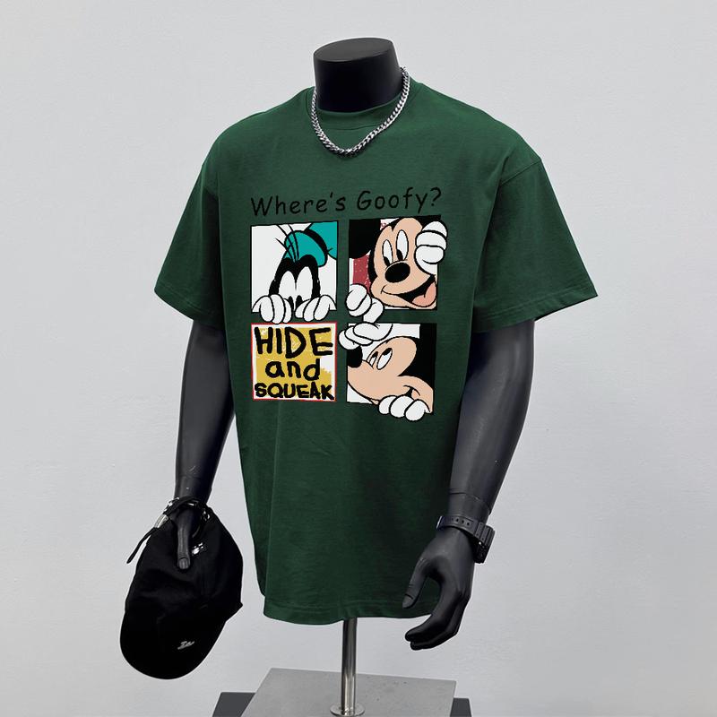 Product Introduction of Áo Thun Hoạt Hình Dáng Rộng Thùng Thình Ngắn Tay, 100% Cotton, Áo Cổ Thuyền, Dành Cho Nam Và Nữ, Unisex Menswear 15