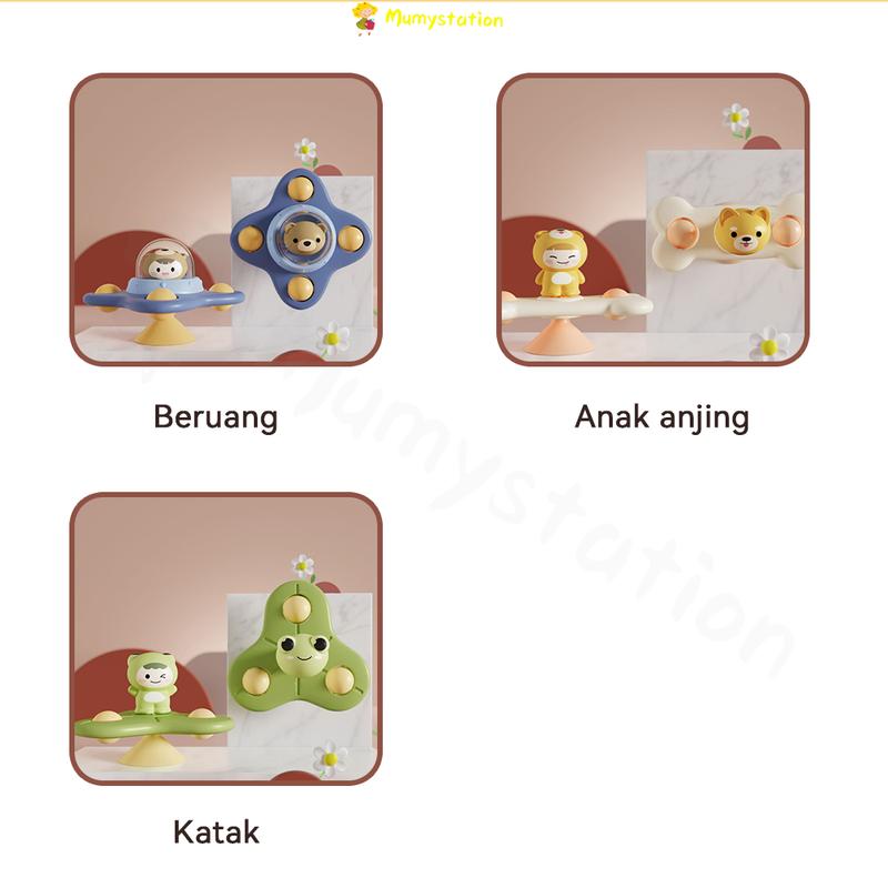 Product Introduction of Mainan Edukasi Fidget Spinner Anak / Mainan Mandi Putar Genggam Rattle Sensor Motorik / Mainan Bayi 16