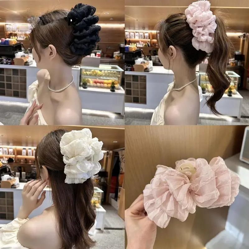 Kẹp Tóc Bong Bóng Xếp Ly Lông Mịn, Cỡ Lớn 13cm, Phong Cách Hàn Quốc, Kẹp Tóc Đám Mây Lông Mịn, Dễ Thương Và Thích Hợp Cho Các Hoạt Động Ngoài Trời Của Phụ Nữ 0