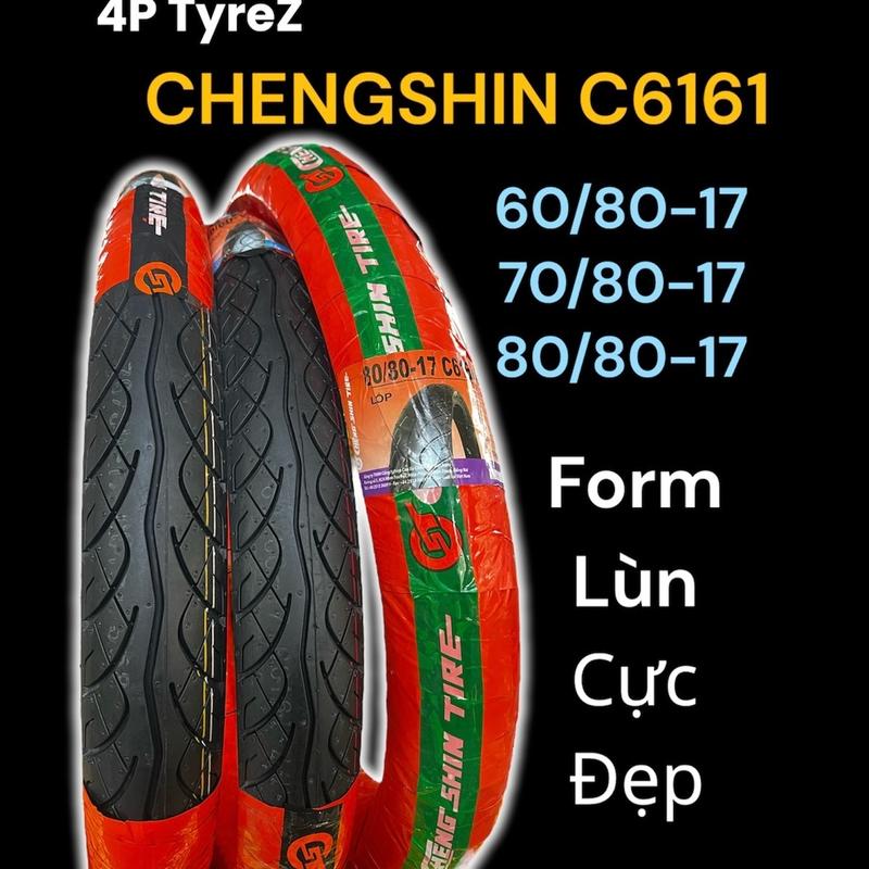 [4PTYREZ] Vỏ (lốp) Chengshin C6161 CÓ RUỘT form lùn cực đẹp Phụ Kiện Phụ Tùng Lốp vo xewavenhỏ lốp  cheetah 60 70 nhỏ quick xe sirius 110