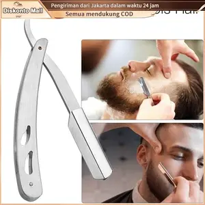 Barber Razor Shaving Knife Gagang Cukur Lipat Stainless Steel